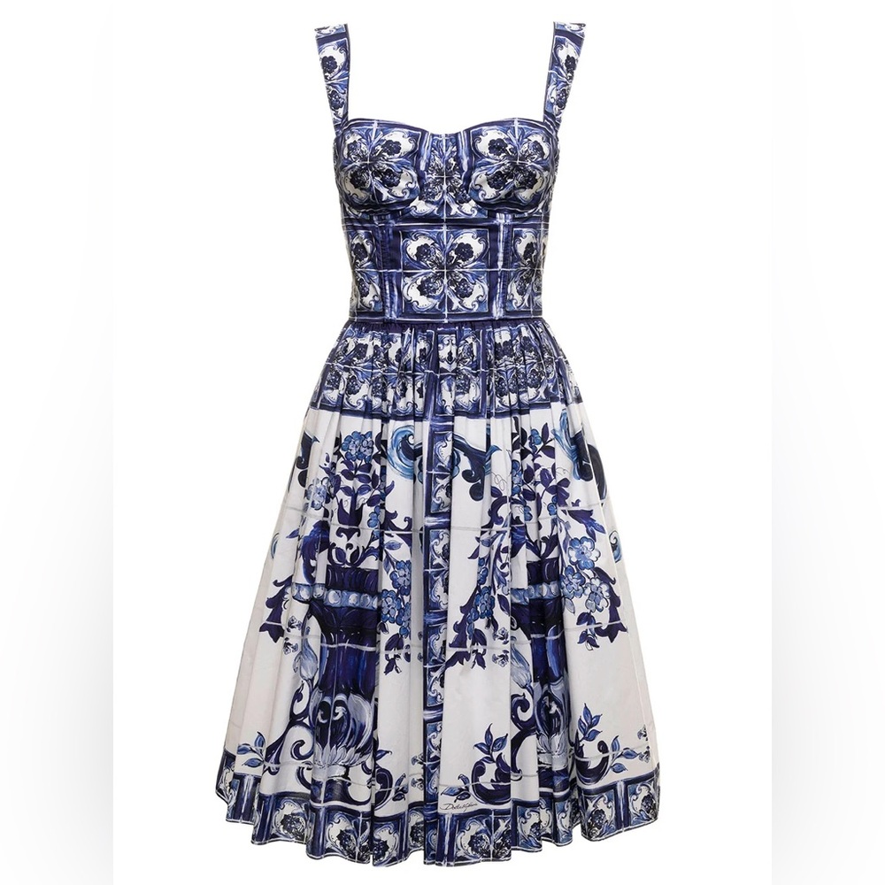 Dolce & Gabbana Majolica Print Summer Dress